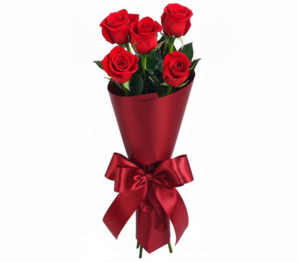 Букет 5 Красных роз Эдлесс Лав в Чермозе