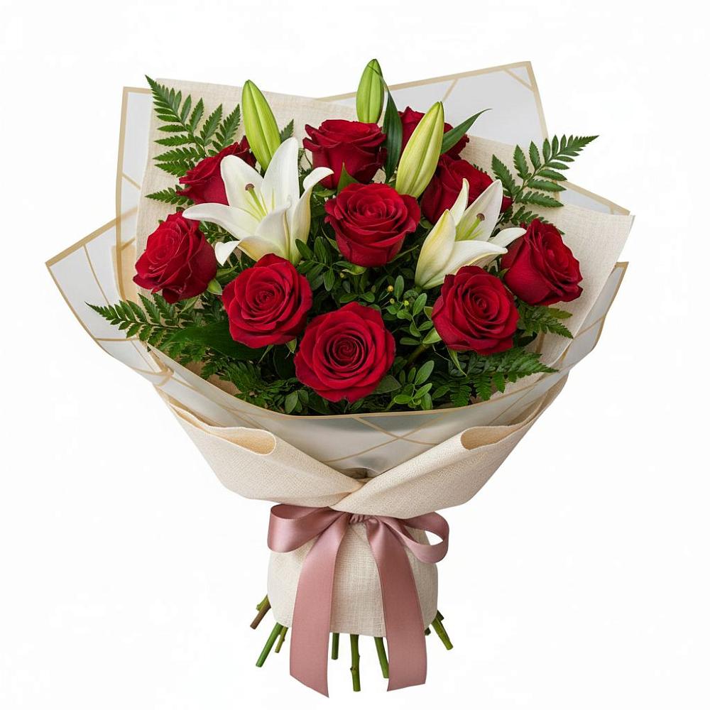 Букет цветов из: Лилии и Розы в Чермозе