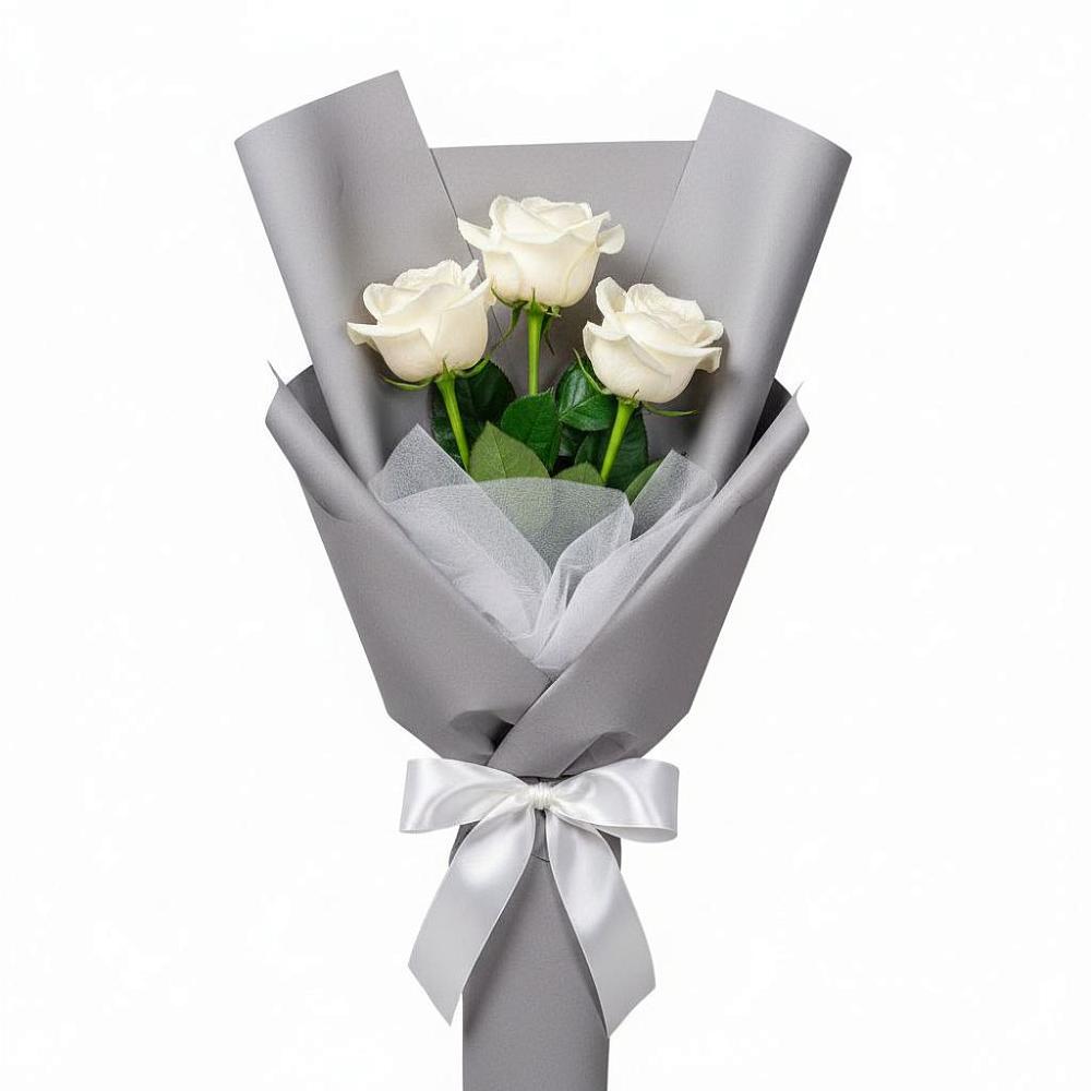 Букет 3 белые розы в Чермозе