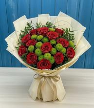 Букет цветов из:  Розы и Хризантемы #REPLACE_PRED# Чермозе